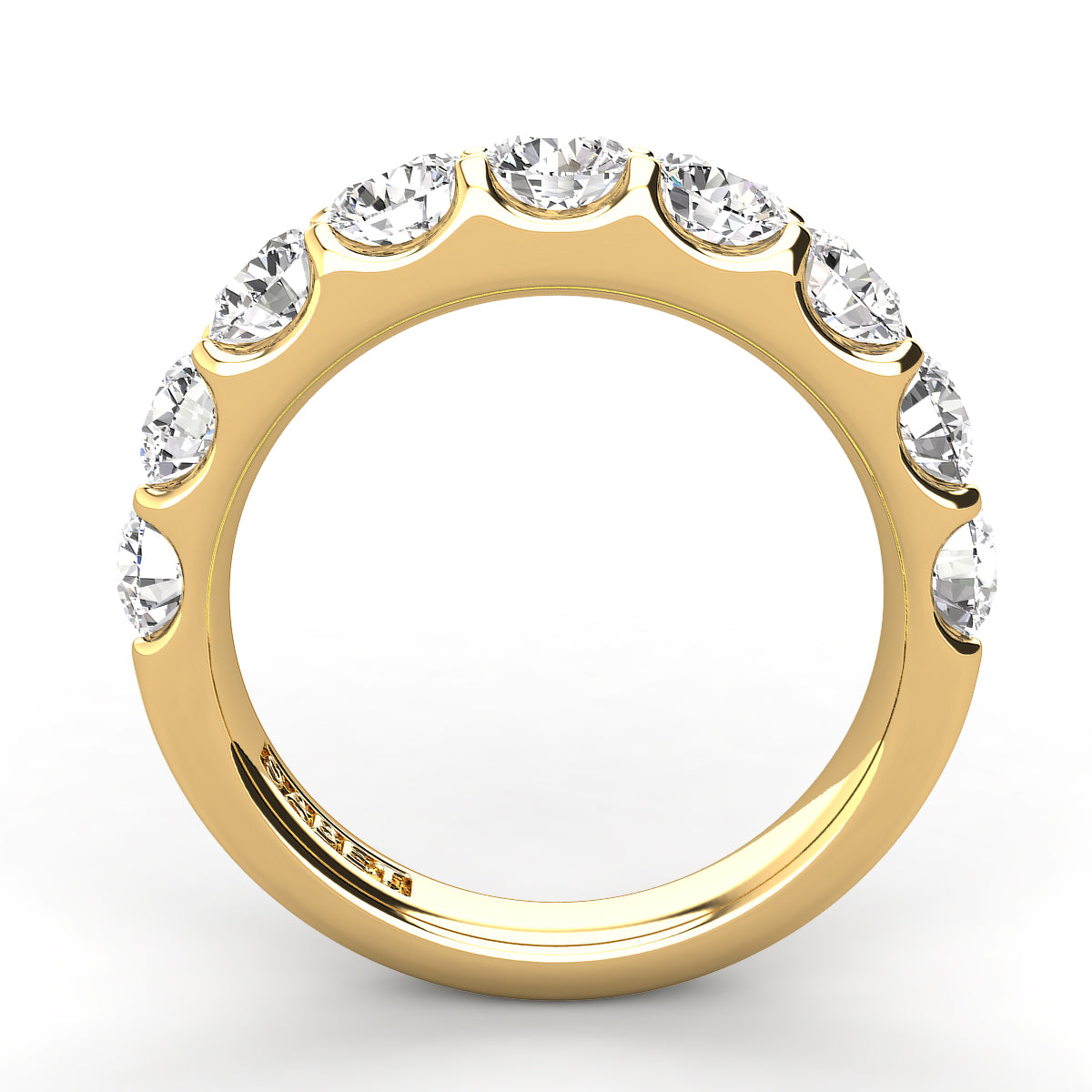 Shared Prong Diamond Wedding Band 9 Stones 2.00ct