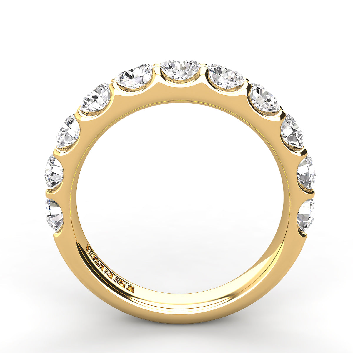 Shared Prong Diamond Wedding Band 9 Stones 1.50ct