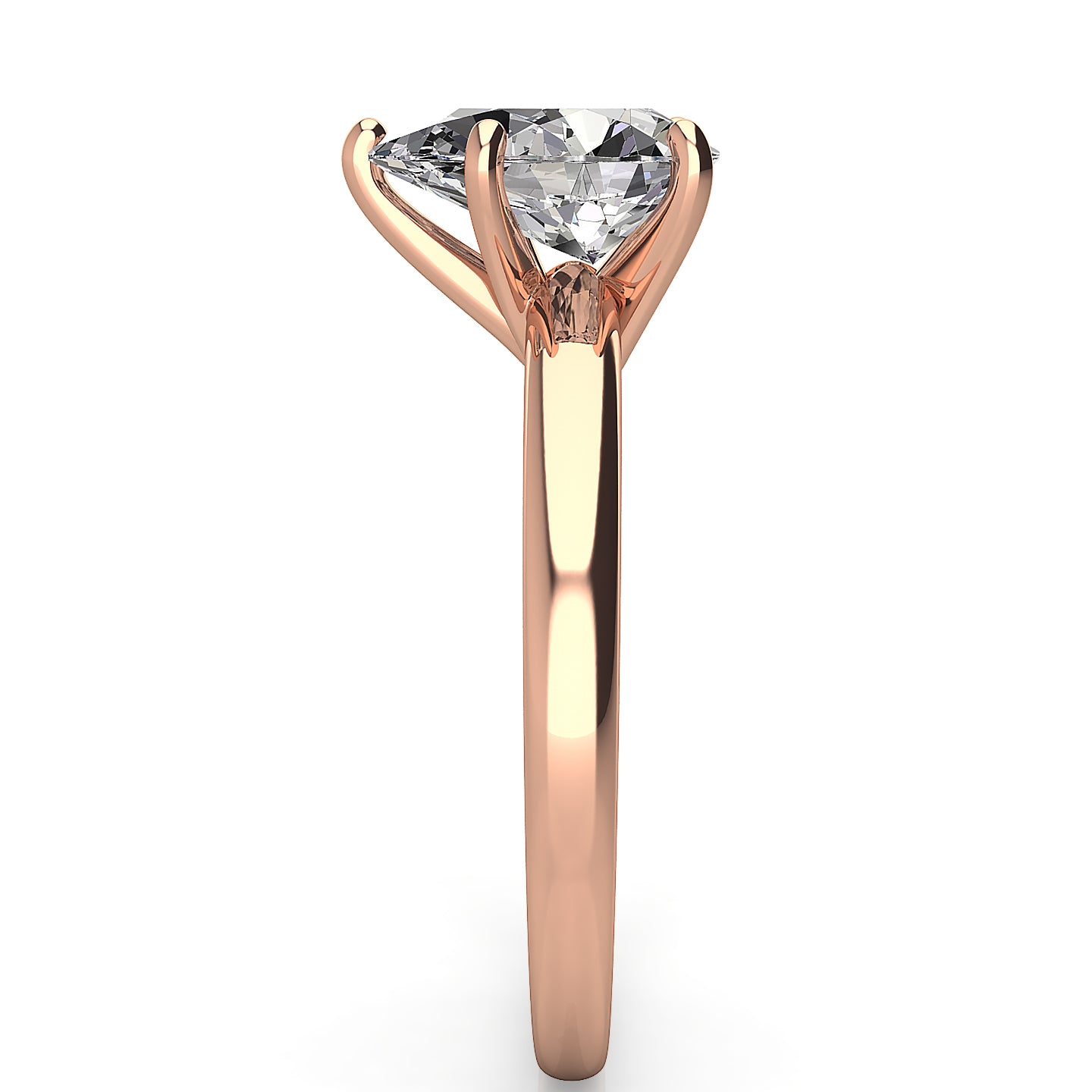 2mm Comfort Fit Pear Solitaire Engagement Ring