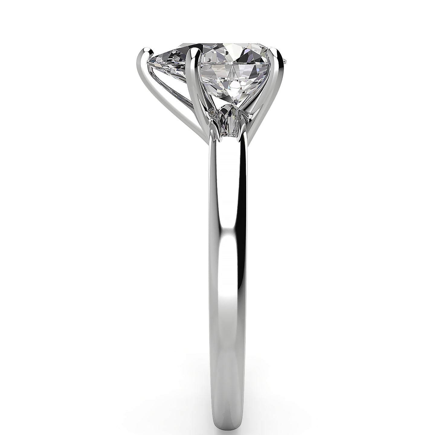 2mm Comfort Fit Pear Solitaire Engagement Ring