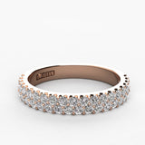 Pave Two Row Diamond Wedding Band 0.52ct