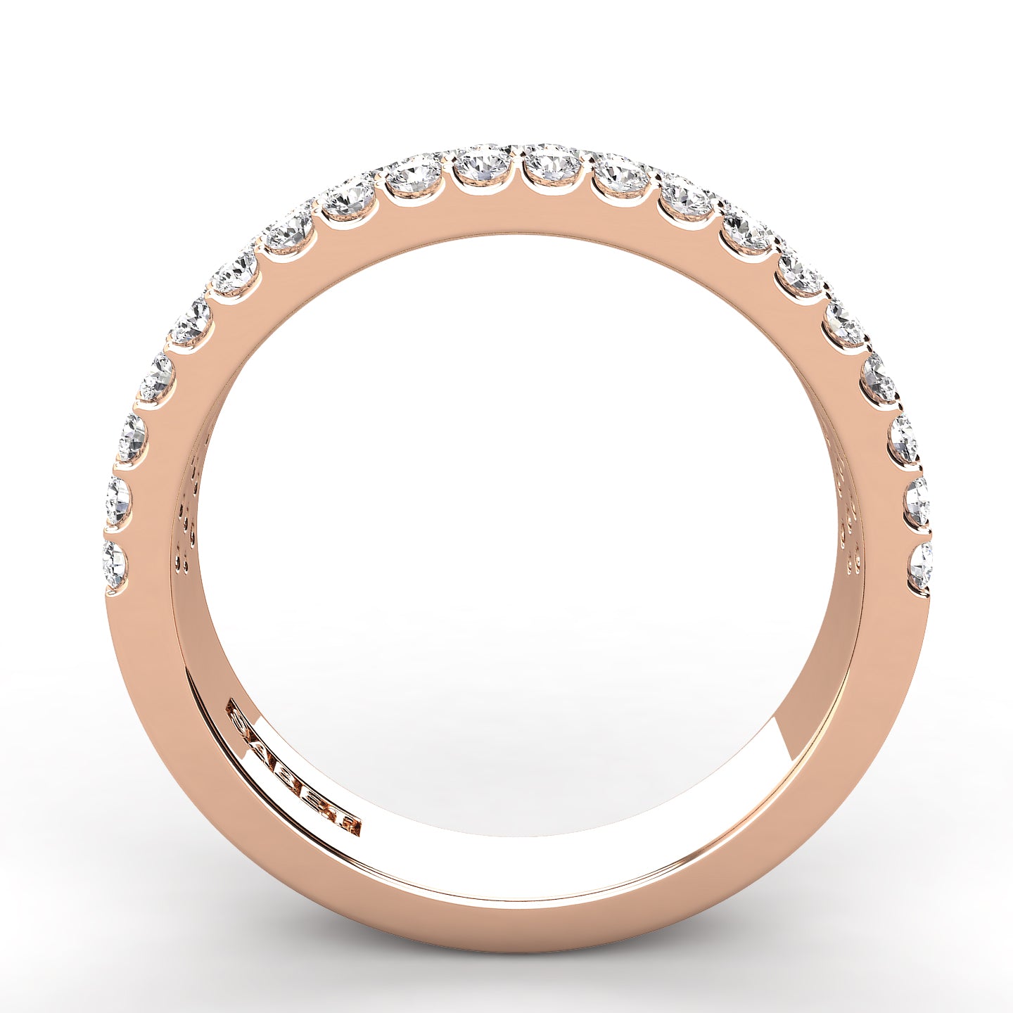 Pave Three Row Diamond Wedding Band 0.75ct