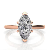 Solitaire Marquise Hidden Halo Engagement Ring