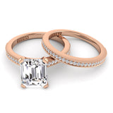 Emerald Diamond Engagement Ring Set .21ct