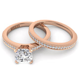 Cushion Diamond Engagement Ring Set