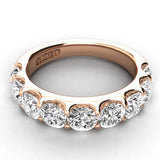 Shared Prong Diamond Wedding Band 9 Stones 2.00ct
