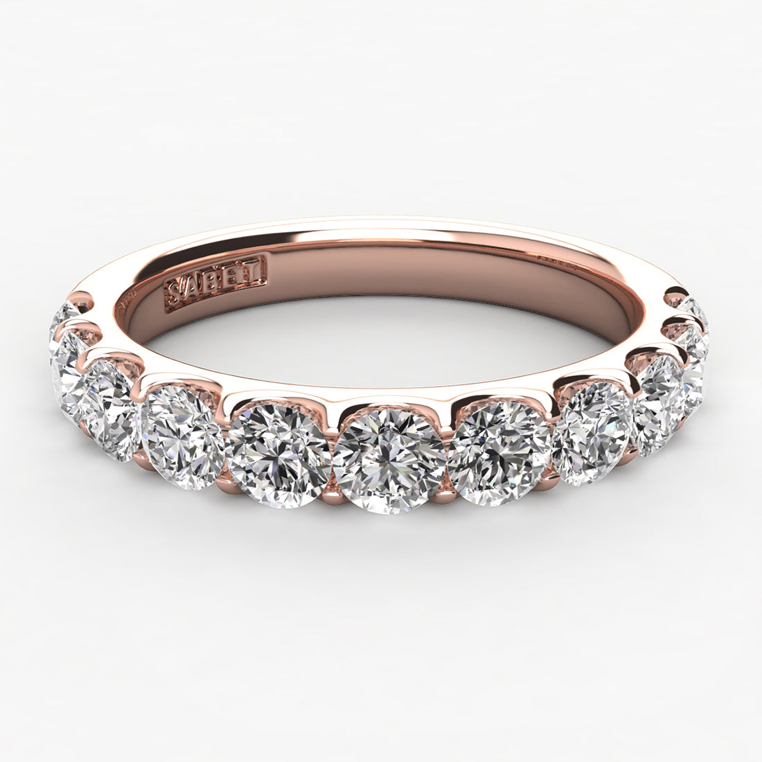 Shared Prong Diamond Wedding Band 11 Stones .75ct
