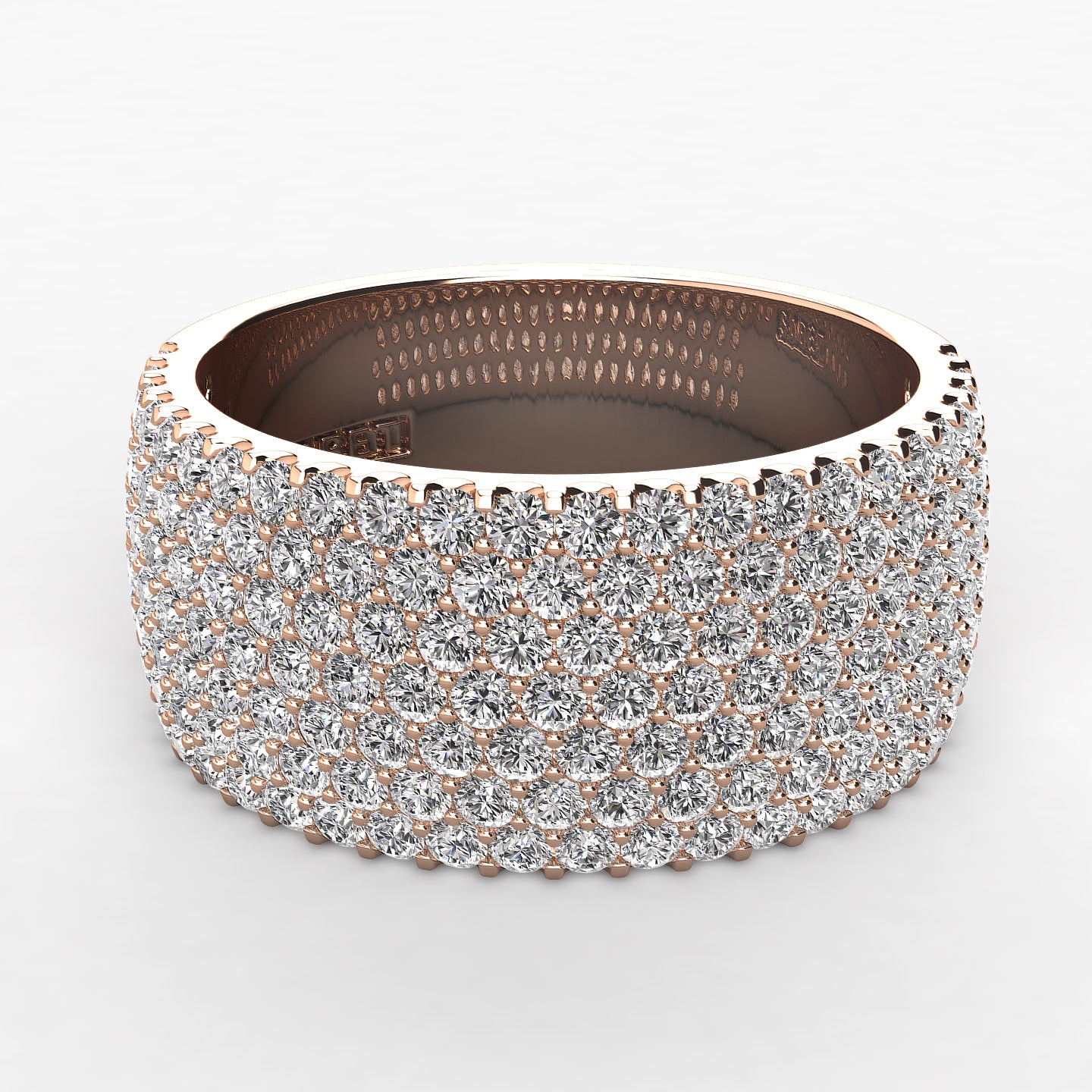 Pave Seven Row Diamond Wedding Band 1.40ct