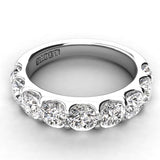 Shared Prong Diamond Wedding Band 9 Stones 2.00ct