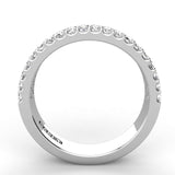 Pave Three Row Diamond Wedding Band 0.75ct