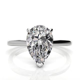 Solitaire Pear Shape Hidden Halo Engagement Ring