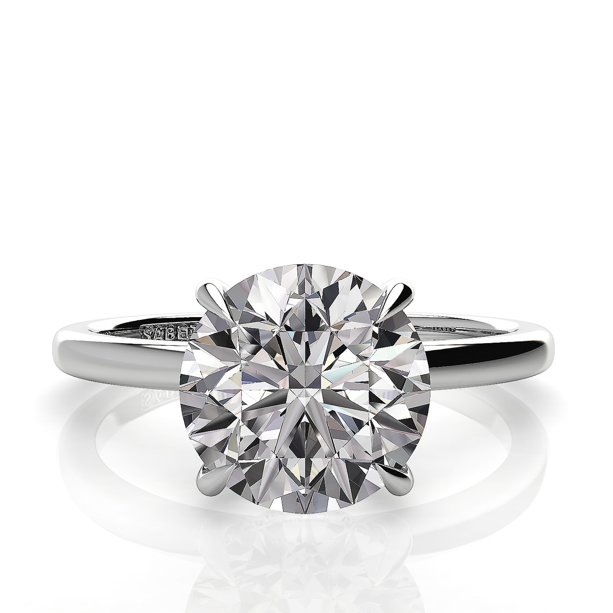 Solitaire Round Hidden Halo Engagement Ring