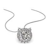 Halo Diamond Pendant and Chain 5mm
