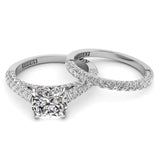 Three Sided Cushion Diamond Engagement Ring Set 1.36ct