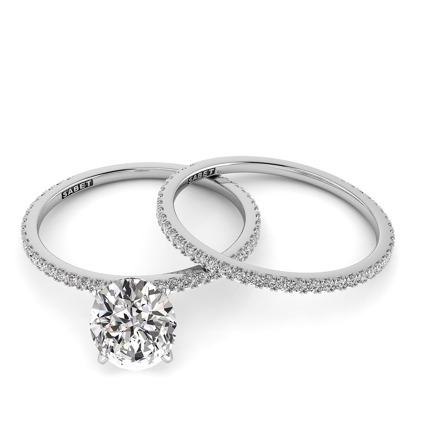 Solitaire Oval Diamond Engagement Ring Set