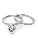 Solitaire Pear Diamond Engagement Ring Set