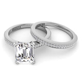 Emerald Diamond Engagement Ring Set .21ct