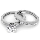 Round Diamond Engagement Ring Set .21ct Milgrain