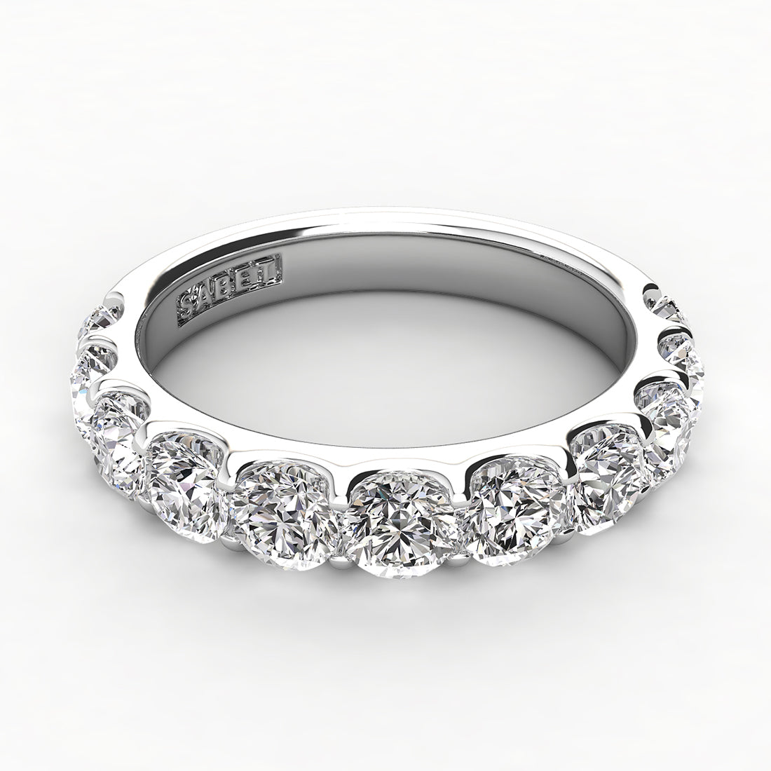 Shared Prong Diamond Wedding Band 9 Stones 1.25ct