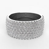 Pave Seven Row Diamond Wedding Band 1.40ct