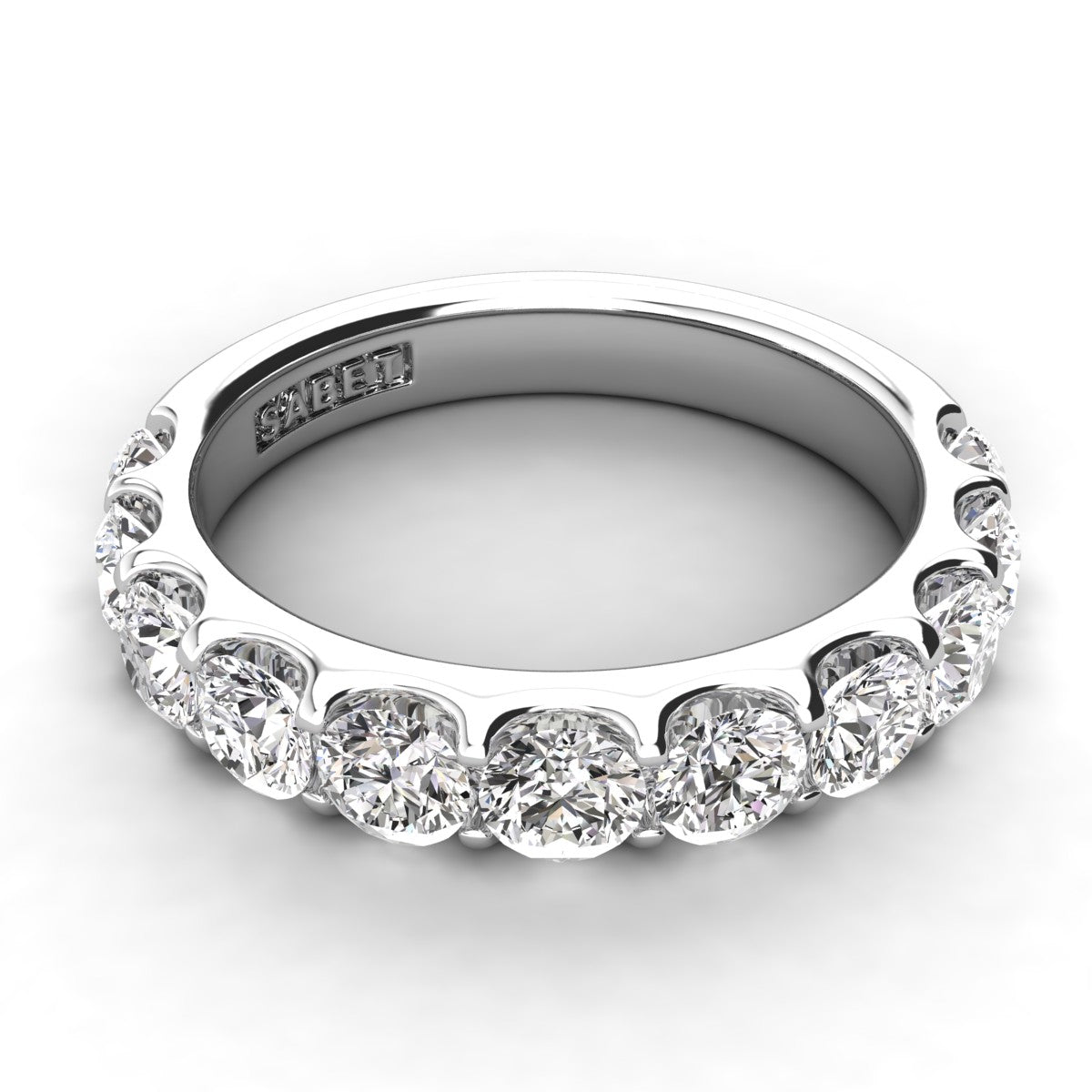 Shared Prong Diamond Wedding Band 9 Stones 1.50ct