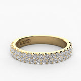 Pave Two Row Diamond Wedding Band 0.52ct