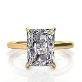 Solitaire Radiant Hidden Halo Engagement Ring