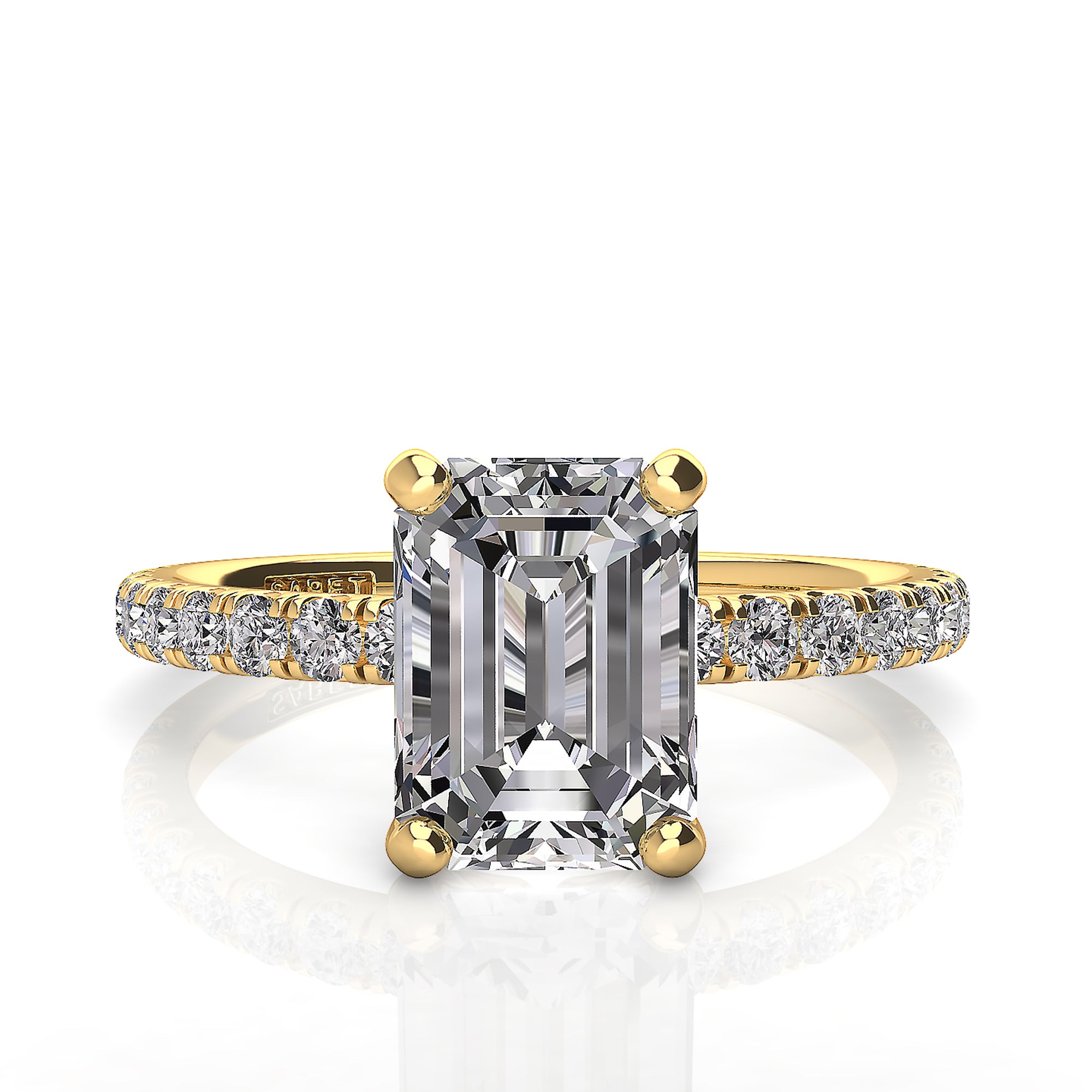 Emerald Solitaire Classic Engagement Ring