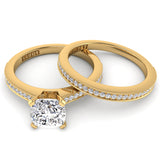 Cushion Diamond Engagement Ring Set