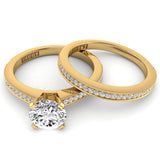 Round Diamond Engagement Ring Set .21ct Milgrain