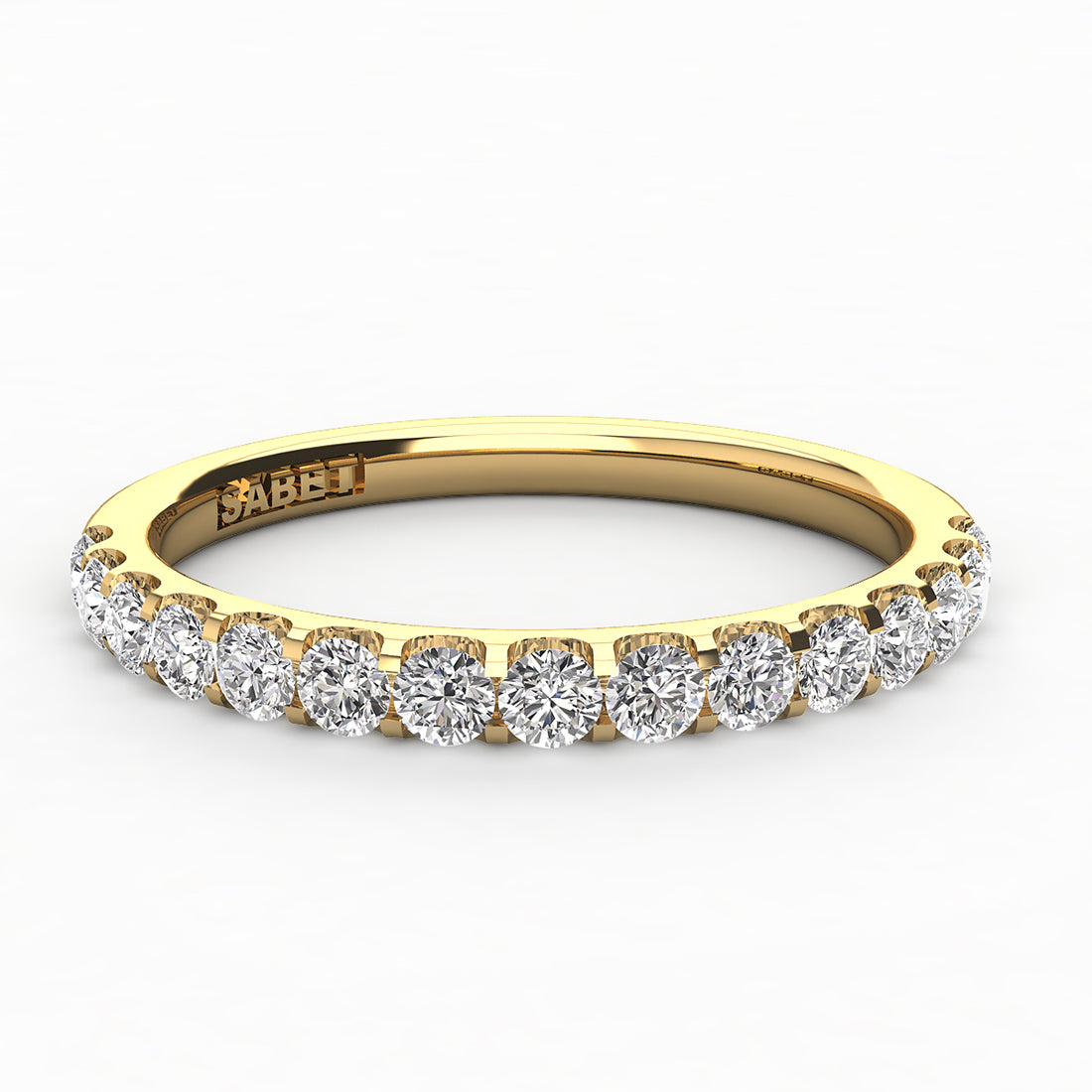 Shared Prong Diamond Wedding Band 15 Stones .25ct