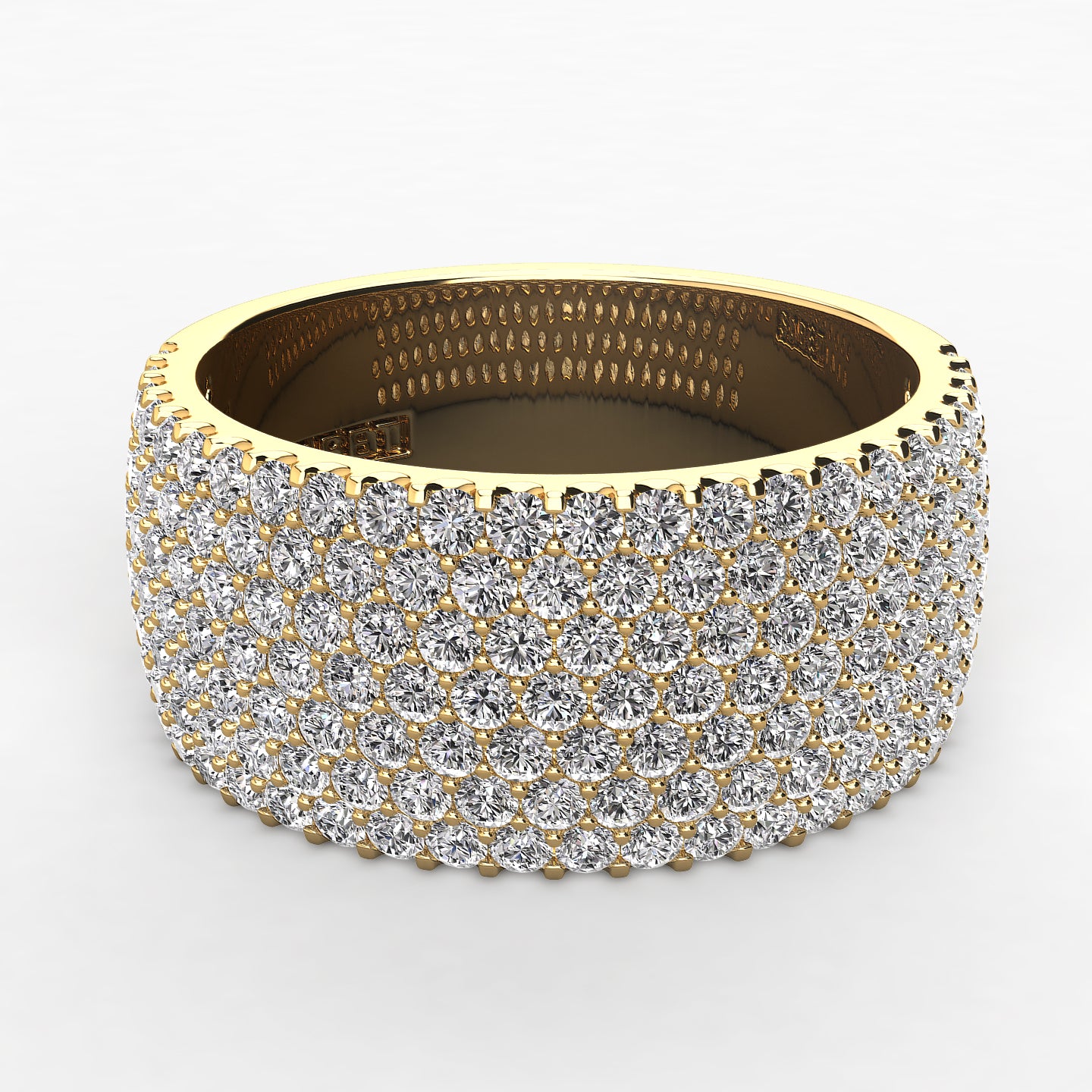 Pave Seven Row Diamond Wedding Band 1.40ct