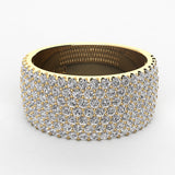 Pave Seven Row Diamond Wedding Band 1.40ct