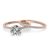 Solitaire Round Diamond Engagement Ring Set