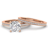 Cushion Diamond Engagement Ring Set