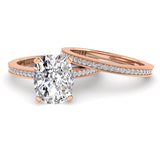 Long Cushion Diamond Engagement Ring Setting .21cts