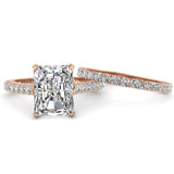 Three Sided Radiant Diamond Engagement Ring Set 1.36ct