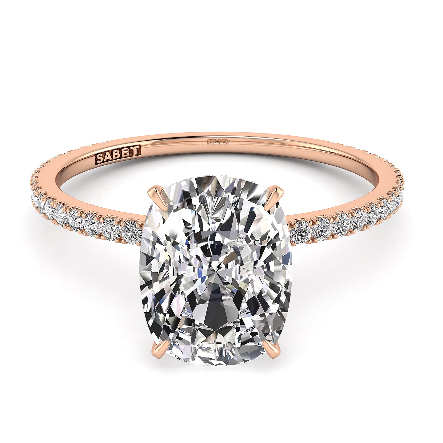 Solitaire Cushion Diamond Engagement Ring