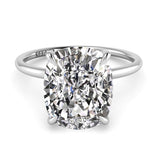 Cushion Diamond Solitaire Engagement Ring with Diamond Belt 0.05ct