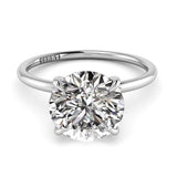 Round Pave Engagement Ring with Diamond Belt 0.05ct