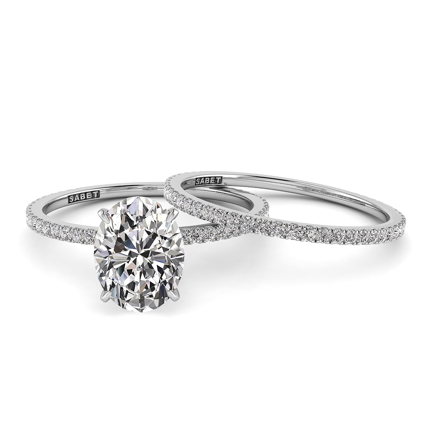 Solitaire Oval Diamond Engagement Ring Set