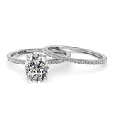 Solitaire Oval Diamond Engagement Ring Set