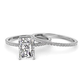 Solitaire Radiant Diamond Engagement Ring Set