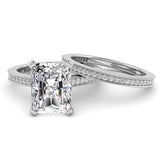 Radiant Diamond Engagement Ring Set