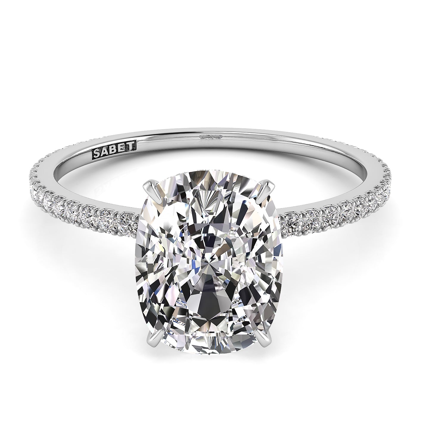 Solitaire Cushion Diamond Engagement Ring