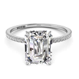 Solitaire Emerald Diamond Engagement Ring