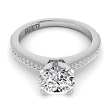 Round Diamond Engagement Ring Set .11ct with Milgrain