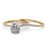 Solitaire Oval Diamond Engagement Ring Set