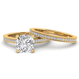 Cushion Diamond Engagement Ring Set