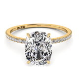 Solitaire Cushion Diamond Engagement Ring